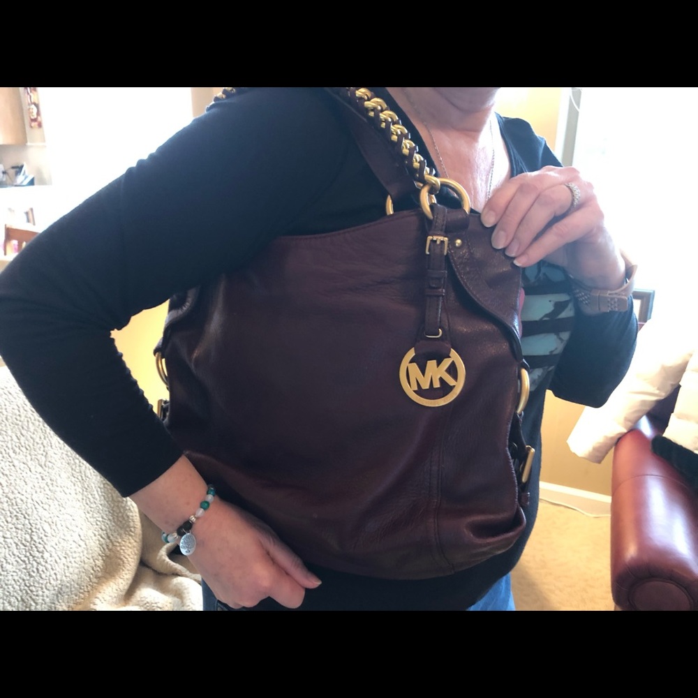 Burgundy Michael Kors handbag